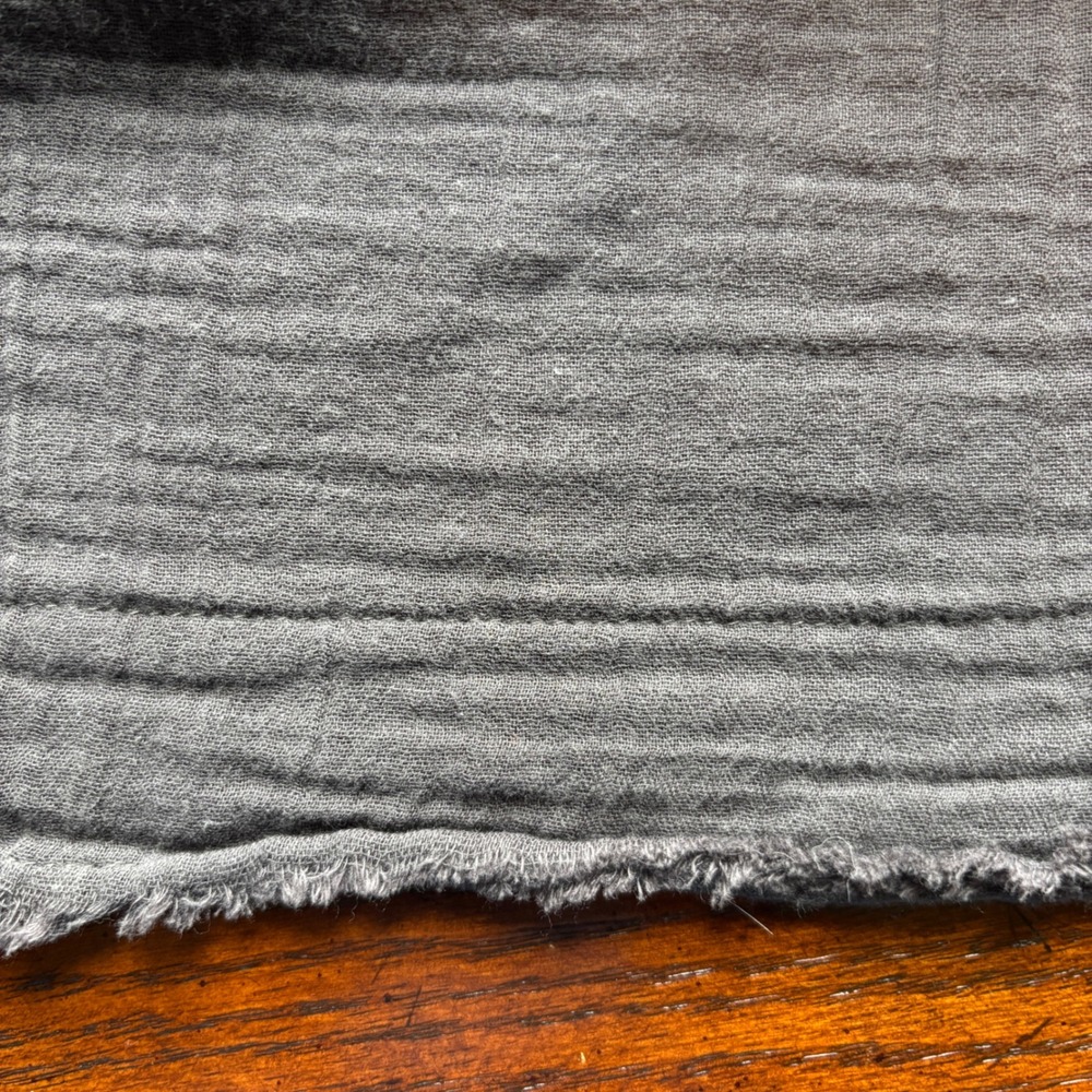Natural Life Charcoal Grey Gauze Maxi Dress Boho Spaghetti Strap Raw Hem L/XL - Picture 7 of 12
